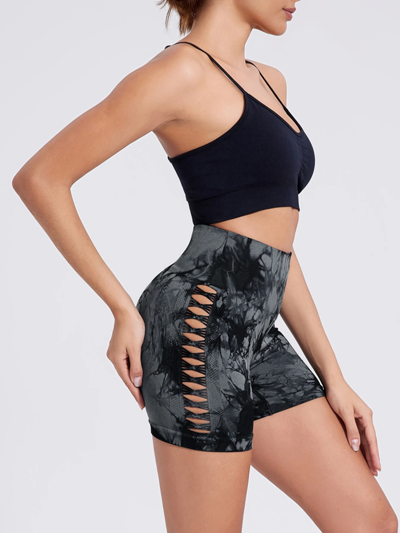 2024 Tie Dye Sexy Gym Leggings Women Hollow Out Butt Lifting Casual Pants Running Outdoors Fitness Leggings Women High Waist 5