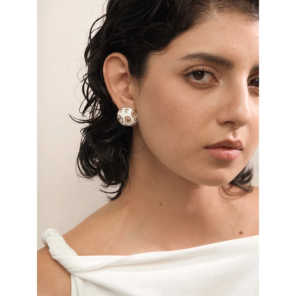 Yhpup Earrings Stainless Steel Cubic Zirconia for Women