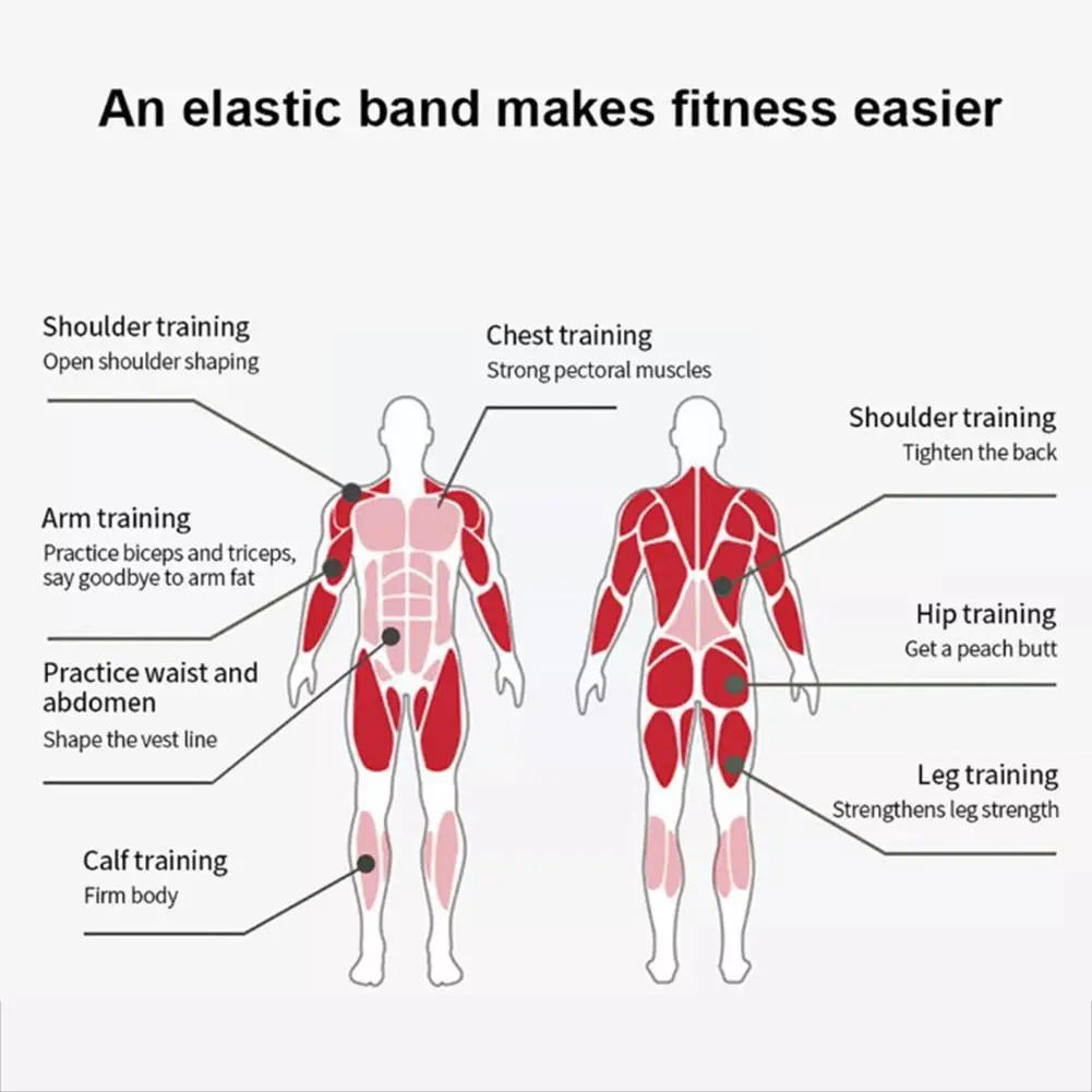 Fitness Resistance Bands Rubber High Elastic Expander Sport Yoga Gym Tension Red Equipment Strength Strength Bands Exercise R2D9