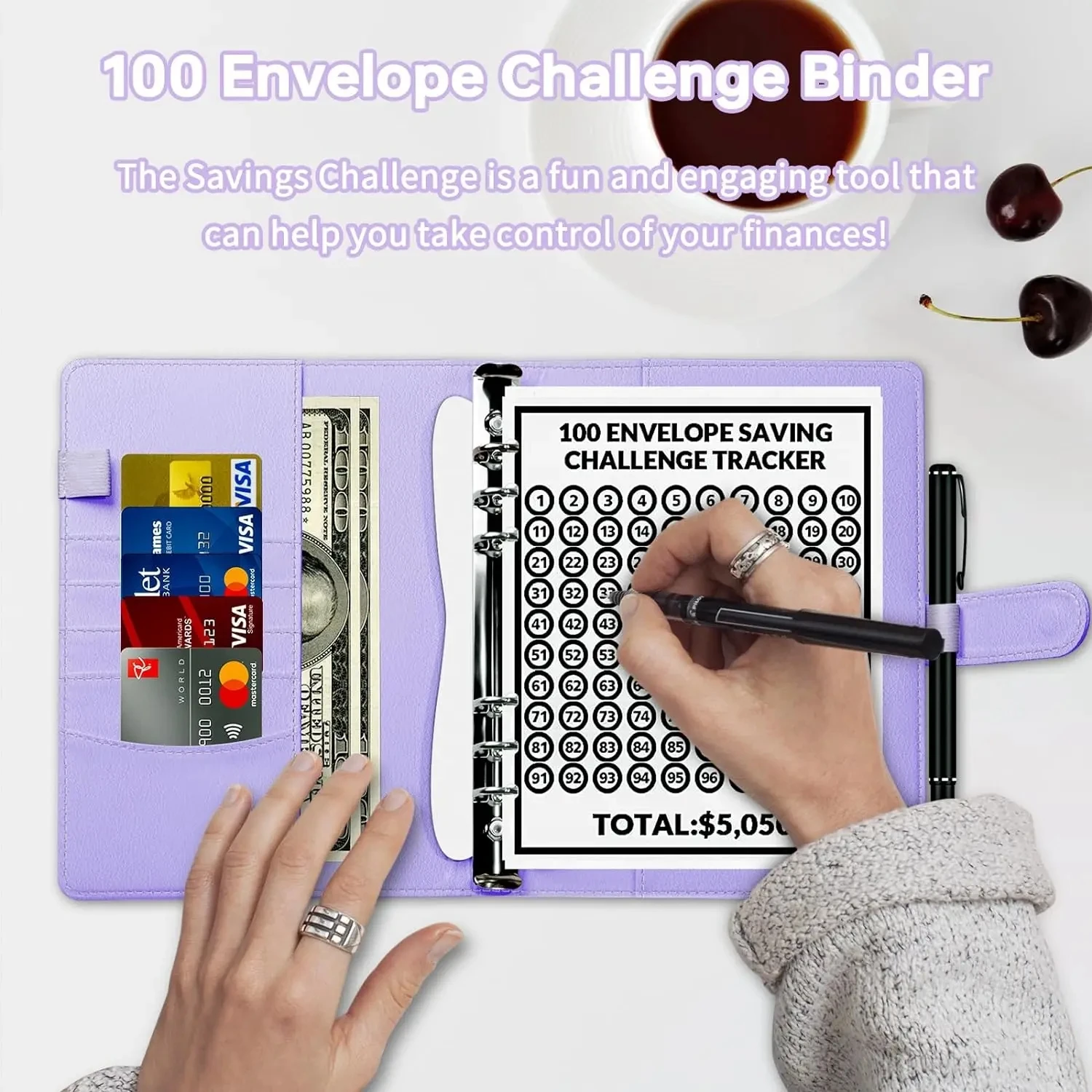 100 Envelope Challenge Binder Couple Challenge Event Save Together Challenge Notepad Savings Folder A5 Binder Budget Envelopes 5
