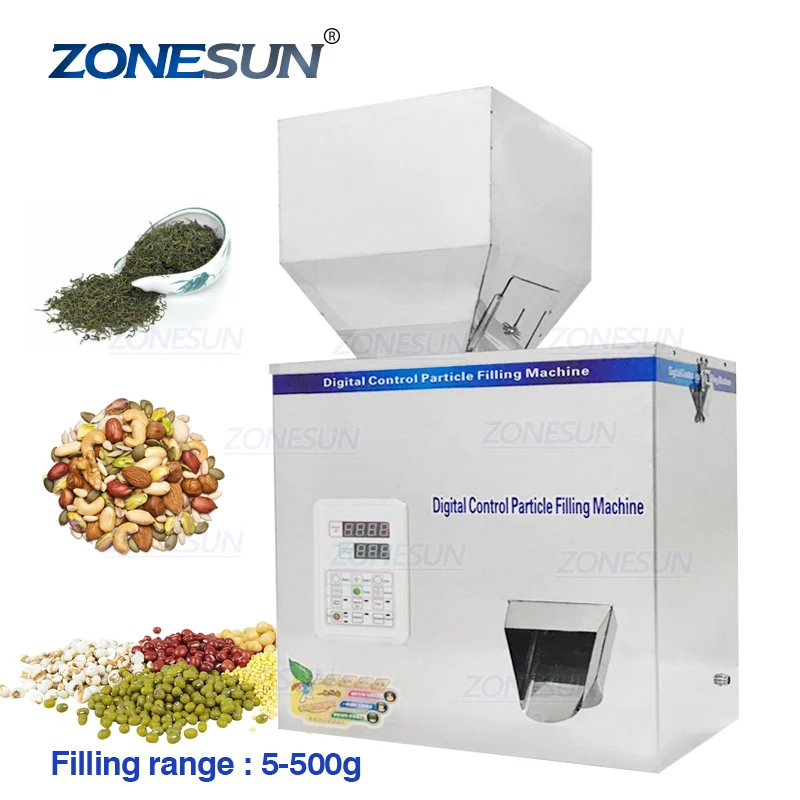 

ZONESUN 5-500g Vibration Coffer Bean Tea Bag Sachet Powder Pouch Automatic Racking Weighing Filling Machinery