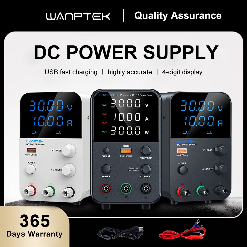 Wanptek fonte de alimentação dc ajustável led digital laboratório bancada fonte de alimentação estabilizada interruptor regulador de tensão 30v 10a5a