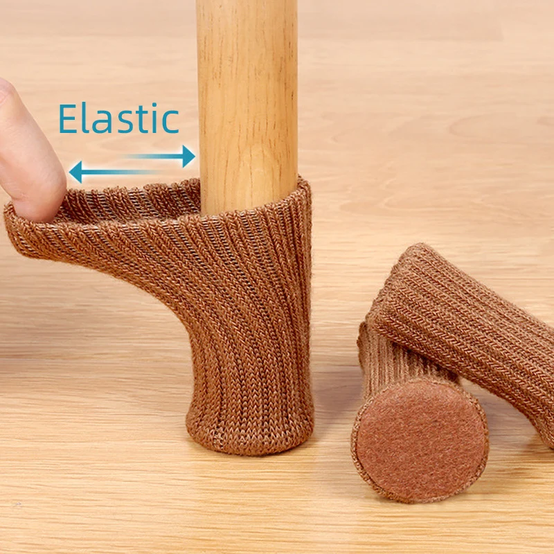 4pcs Fabric Elastic Non-Slip Noise Reduction Furniture Protectors Covers Floor Protection Pads Table Legs Socks Chair Foot Cover