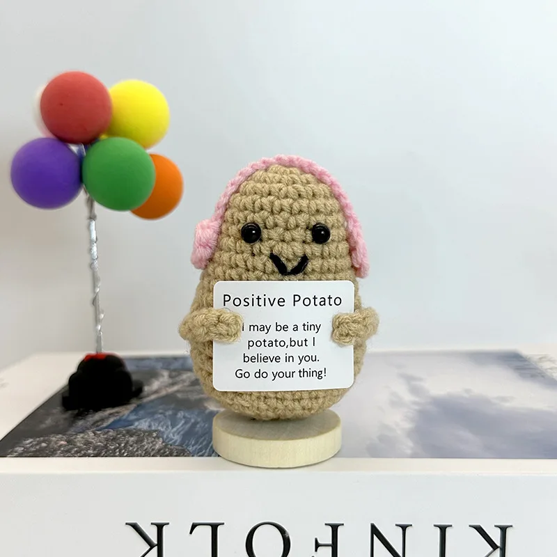 Funny Positive Crochet Sunshine Doll Desktop Ornament Handmade Cheer Emotional Support Positive Sun with Card Home Party Decor 8 S56f82508c048496d97464292271bd780b