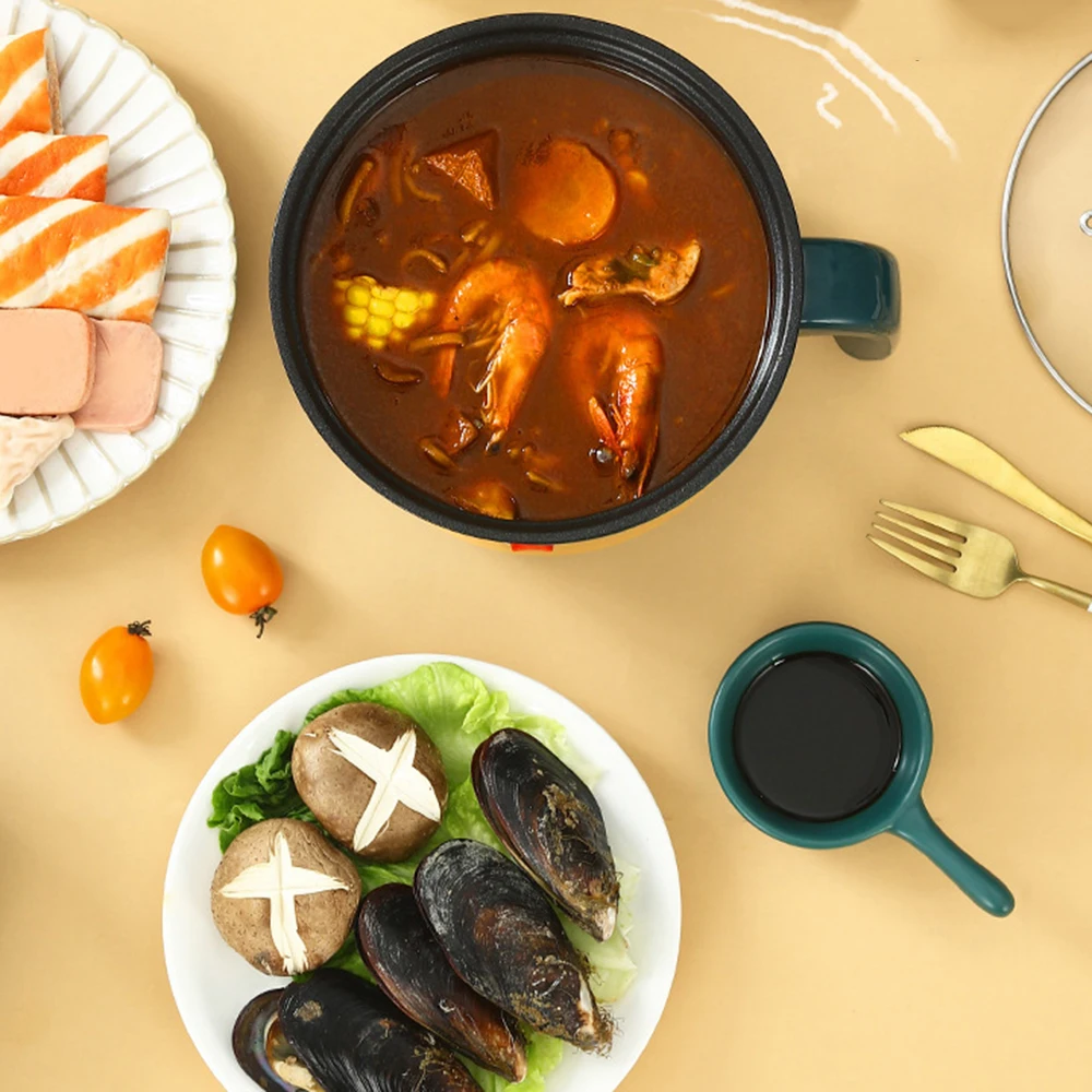 

Электрическая машина для приготовления пищи, бытовая многофункциональная электрическая рисоварка на 1-2 персоны, однослойная/двухслойная, антипригарная сковорода