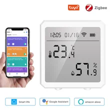 

Homebata Zigbee Tuya Temperature Humidity Sensor Hygrometer Thermometer Detector SmartLife Remote Control with Alexa Google Home