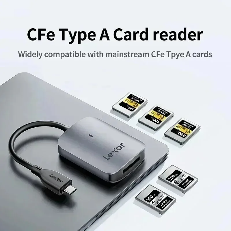 렉사 USB 3.2 Gen2 10Gbps 8K 읽기 속도 900MB/s 고속 카드 CFexpress 타입 A 카드 리더 CFE 카드 리더 USB-C/A 카드 리더