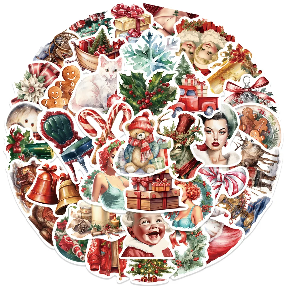 10-30-50PCS-Retro-Christmas-Tree-Waterproof-Graffiti-Sticker-Aesthetic ...