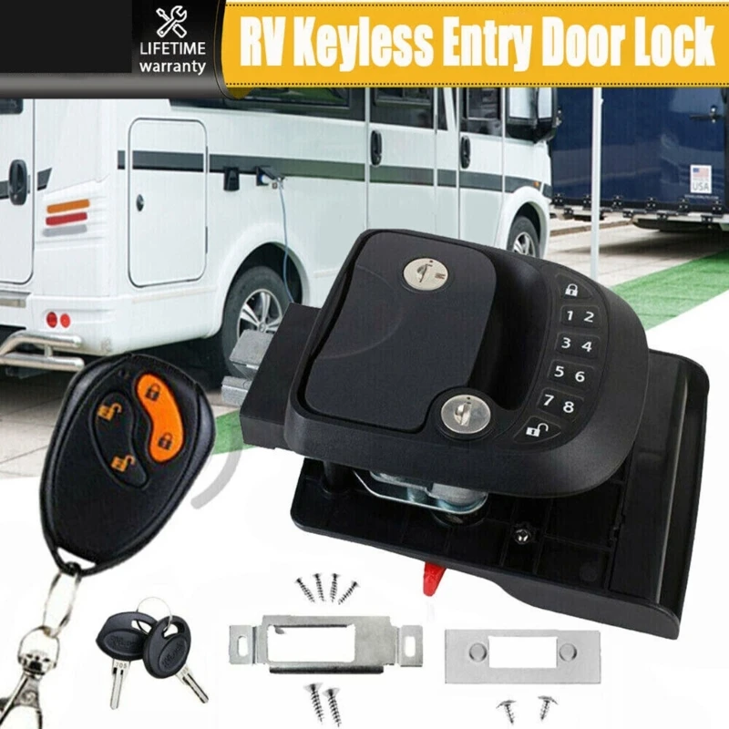 

Keyless Entry Door Lock Handle Knob with Remote Camper-Trailer RV Drop Shipping