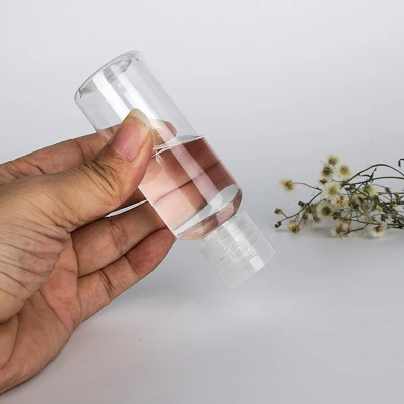 애완 동물 투명 플라스틱 병, 5ml-100ml, 로션 젤 병, 향수, 에센셜 오일 병, 나비 캡, 화장품 바이알