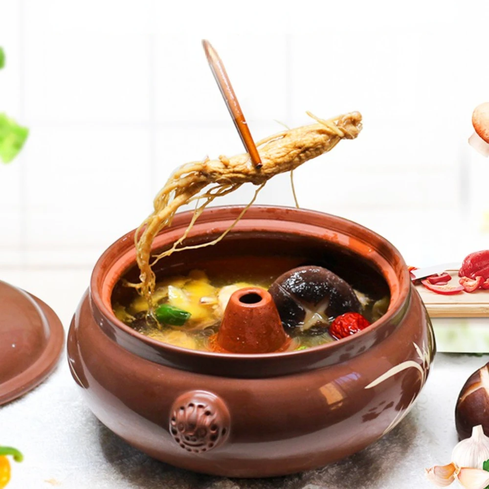Steaming Cooker Set Chicken Steam Boilers Home Steamer Purple Pottery of Yunnan Air Pot Night Sweat Chicken Steam Purple Clay Soup Pot