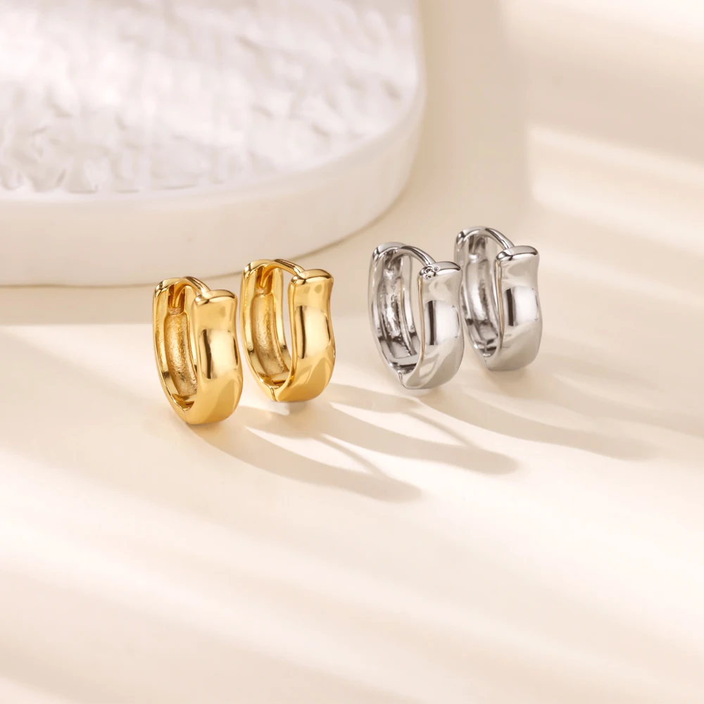 Geometric Earrings Stainless Steel Gold