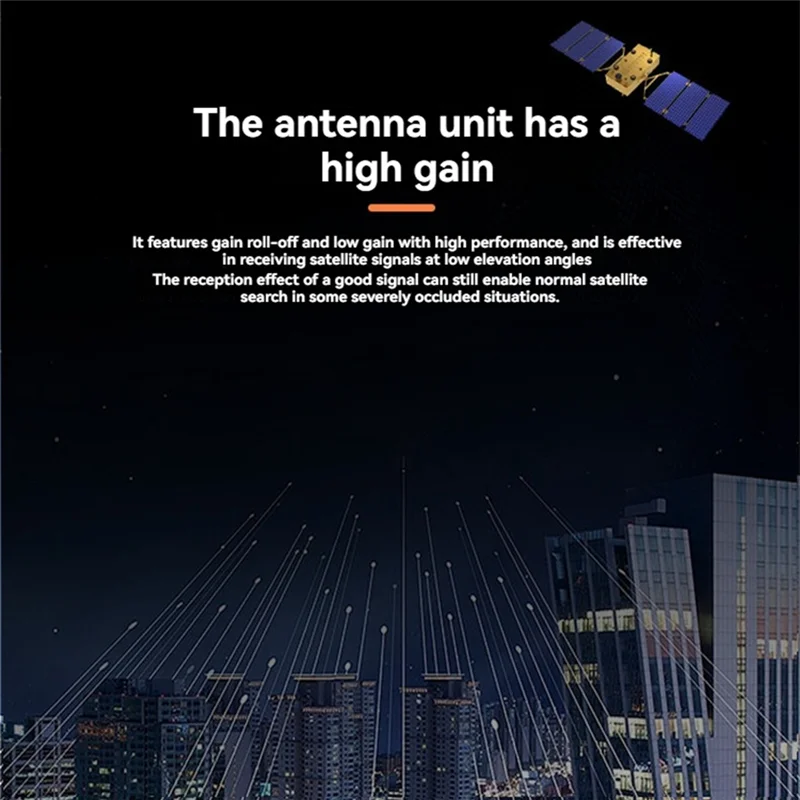 Antenne GNSS AN105 fixée sur un drone, environnement extérieur, précision centimétrique.