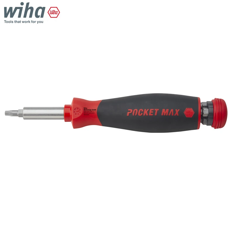 

Wiha 45292 PocketMax Magnetic Screwdriver with Bit Magazine 1/4″ 8 Piece Bit Holding