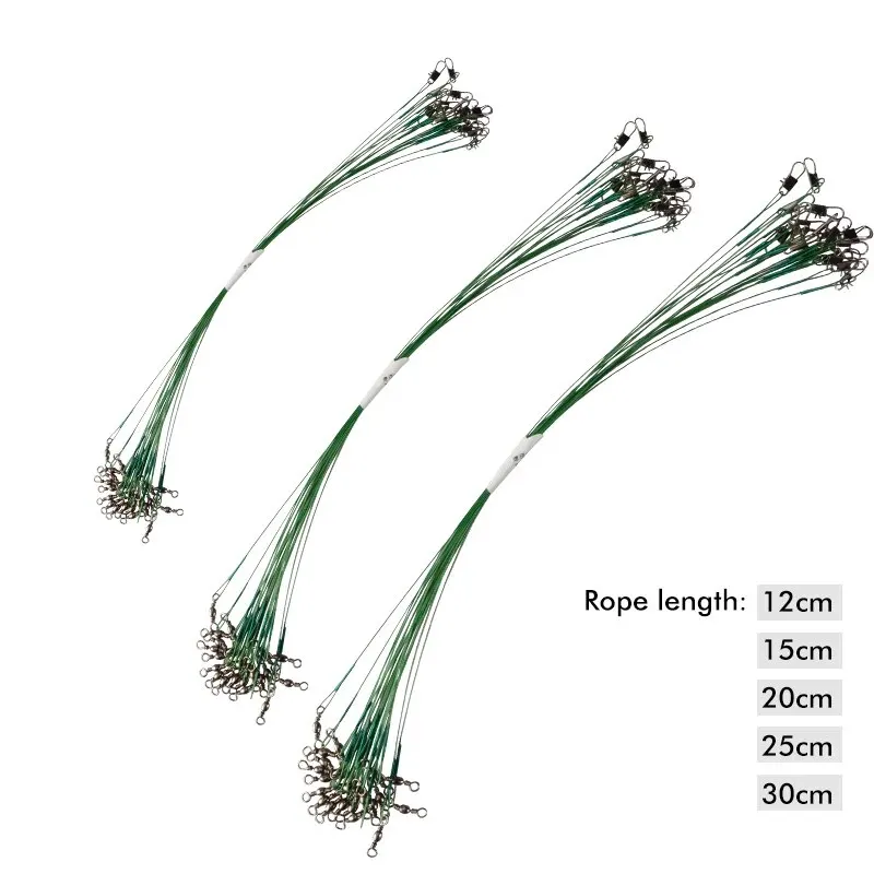 Anti Bite Steel Fishing Line 15cm-25cm Steel Wire Leader With Swivel Fishing Accessory Lead Core Leash Wire MEREDITH