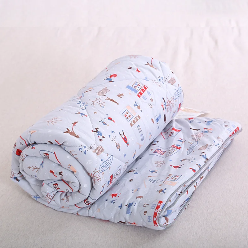 Baby Blanket Quilt 100% Soft Cotton Baby Boys & Girls Playful Designs Breathable Newborn Nursery Toddler Quilt Blankets