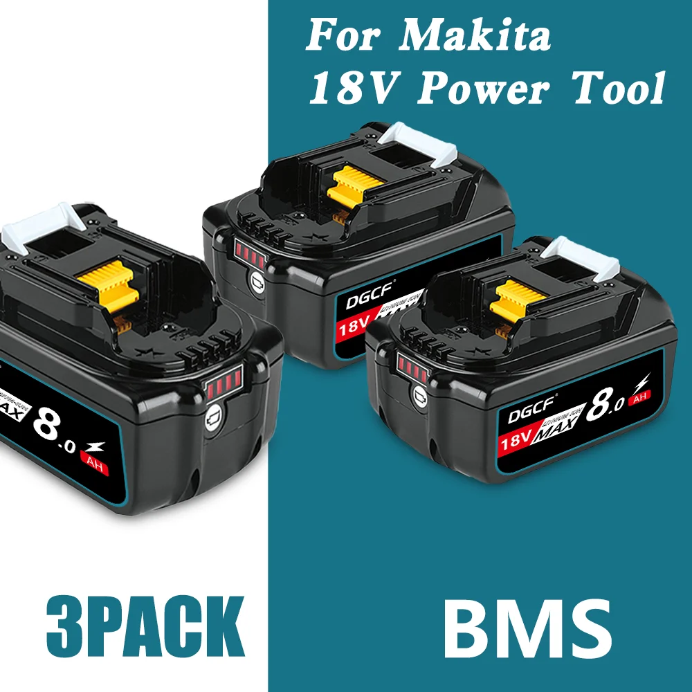 

Rechargeable 1-3Pieces 8Ah Battery For Makita 18V Power Tool Li-Ion BL1860 BL1830 BL1860B BL1850 BL1830 LXT Batteries Replacment