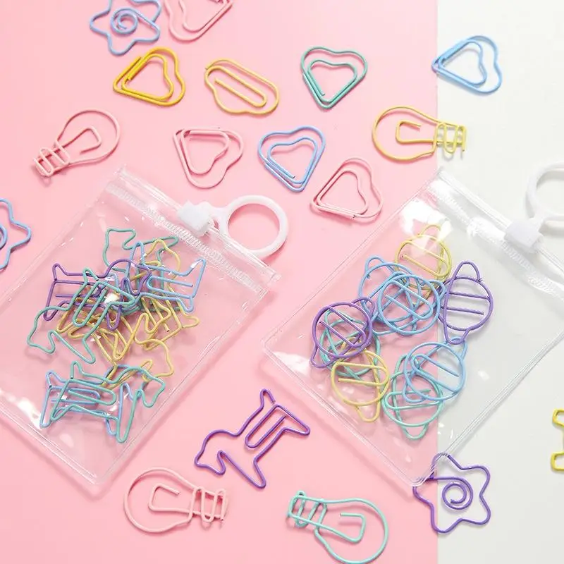 Paper Clip Creative Small Planet Heart Animal Star Mini Candy-colored Clip Stationery For Office School Supplies 10pcs