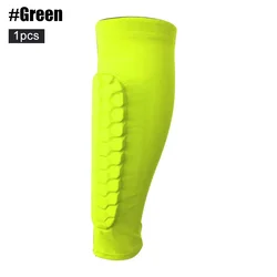 Sports Shin Guards - Protective Soccer Gear - M- Calf 28-32cm (Green-1Pcs)