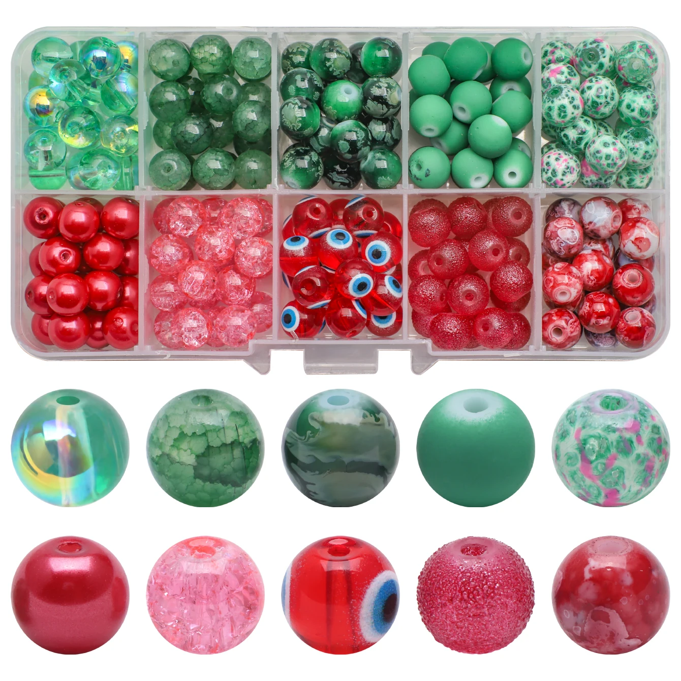 

200Pcs/Box Jewelry Making Bracelets Kit Colorful 8MM Crystal Glass Round Beads Polyclay DIY Handmade Necklace Earing Accessories