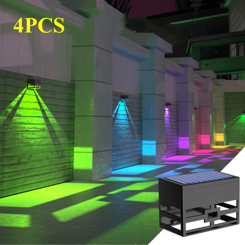 

LED Solar Wall Lamp Outdoor Waterproof Solar Powered Fence Light RGB Garden Decoration Light for Balcony Yard Street Stairs