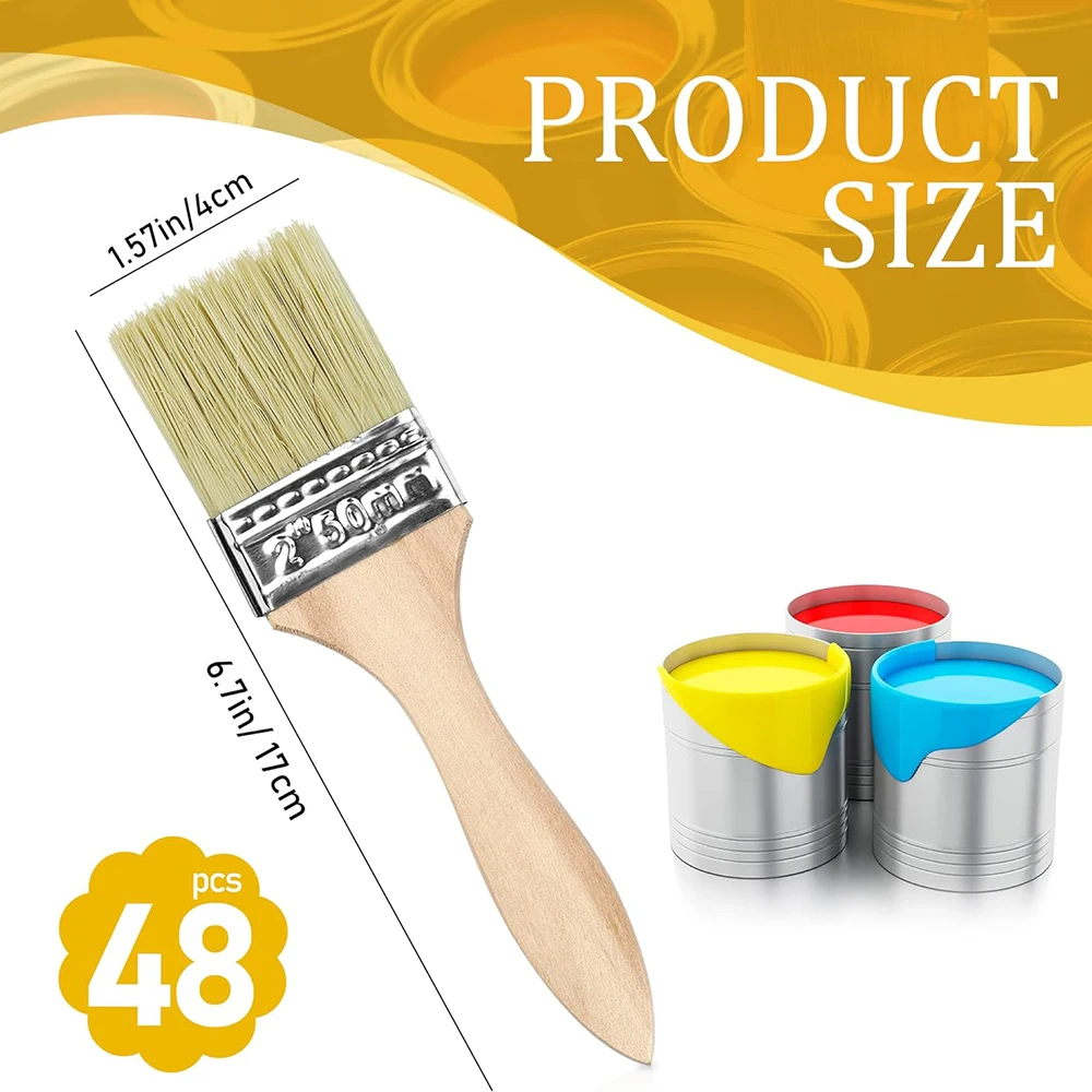 5Pcs Paint Brush Set Furniture Handle Wall Painting Soft Hair Wooden Handle
