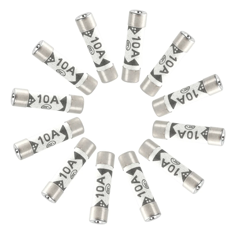 30pcs 10A Ceramic Fuses Temperature Resistant Fuses set for UK Plugs & Outlets