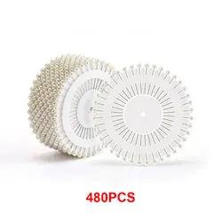 Silicone World Steel Pearl Head Pins - 480Pcs Round Ball Headed Metal Pins for Sewing, Quilting, and DIY Crafts (White)