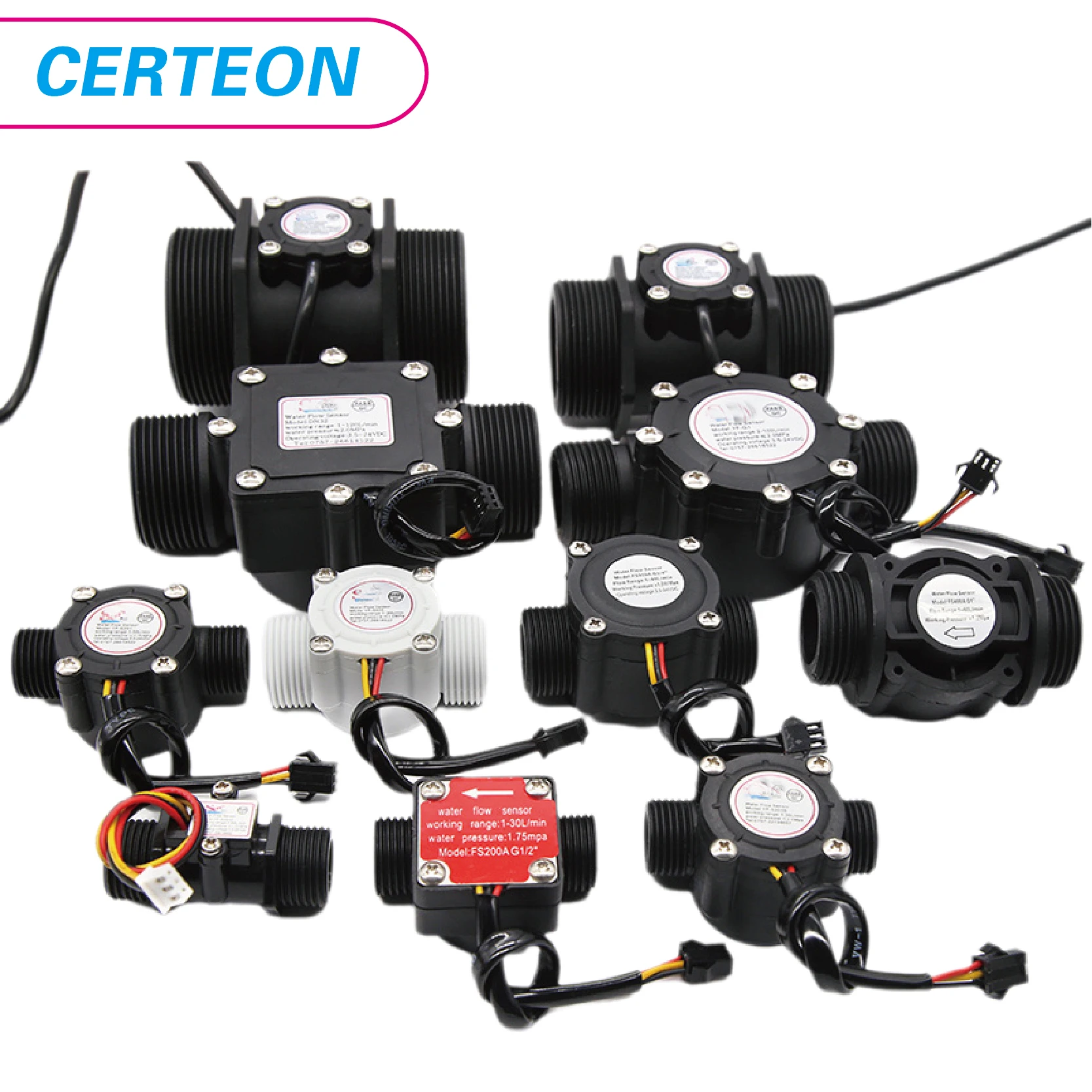 Water Flow Sensor Water Flow Sensor Hall Effect Flow Meter 1/2 3/4 1 2 Inch Nylon Liquid Meter for Irrigation Water Heater