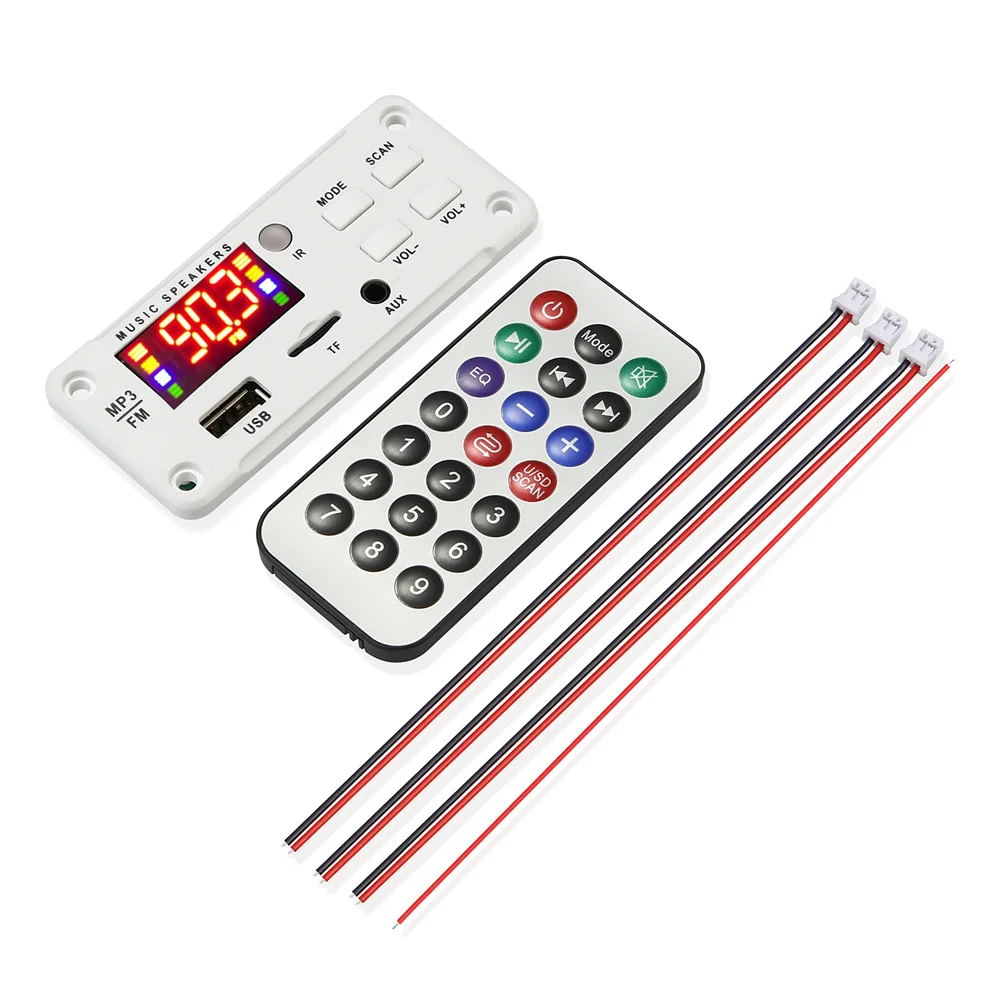 Décodeur Sans Fil Bluetooth 5.0 5V 12V, Carte Audio De Voiture, USB TF FM Radio Tech, écran De Document, Lecteur MP3 Avec Télécommande