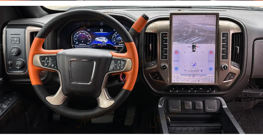Car Radio Digital Odometer Carplay Android 13 for Chevrolet Silverado GMC Tahoe