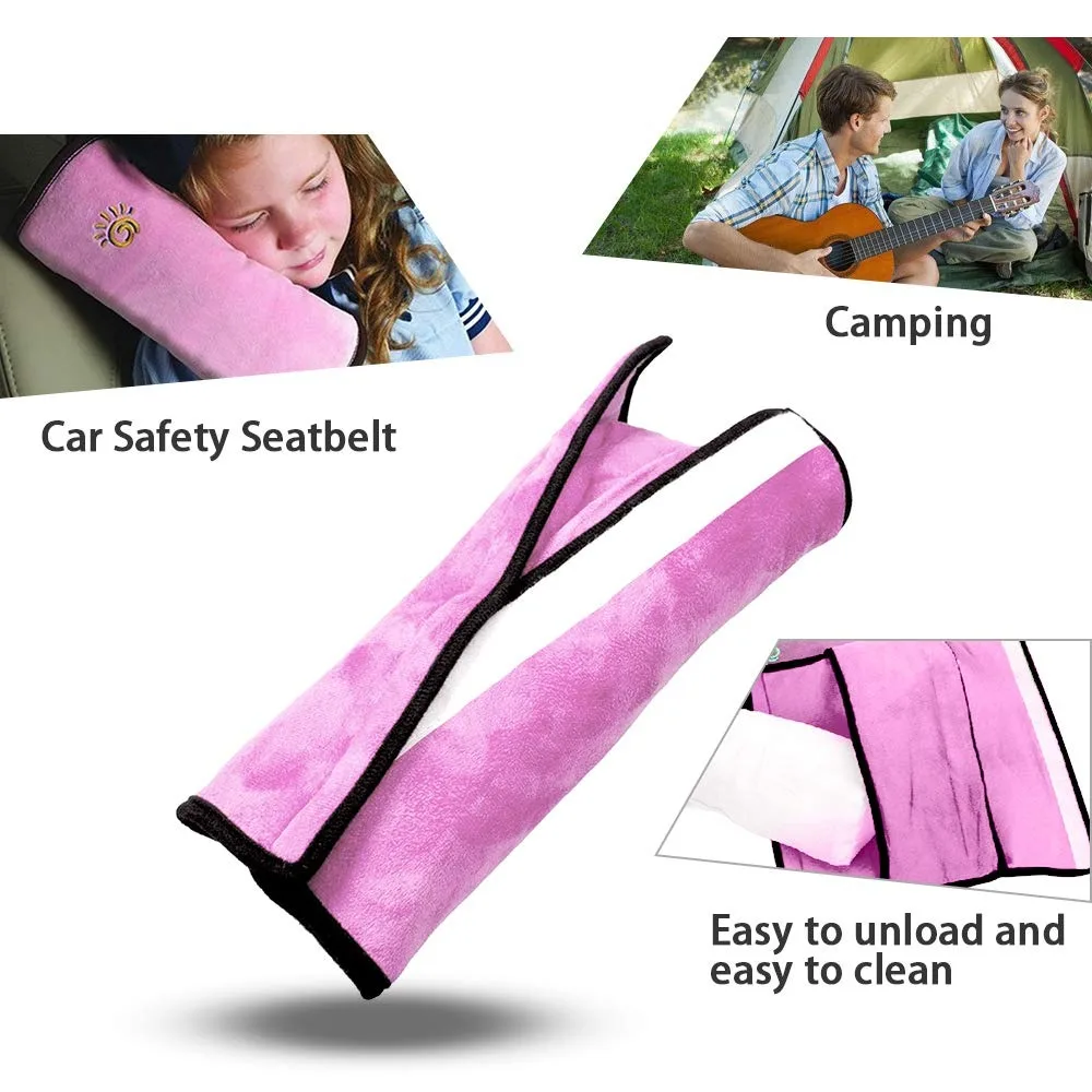 Car Seat Pillow Neck Kids Travel Pillow Seatbelt Toddler Infant Safety Support Shoulder Flat Pad Seat Belt Strap Covers