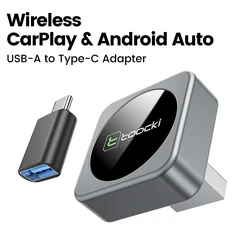 Toocki Wireless CarPlay & Android Auto Adapter with Dual - Band WiFi and Bluetooth Connectivity for Effortless In - Car Integration (Black)