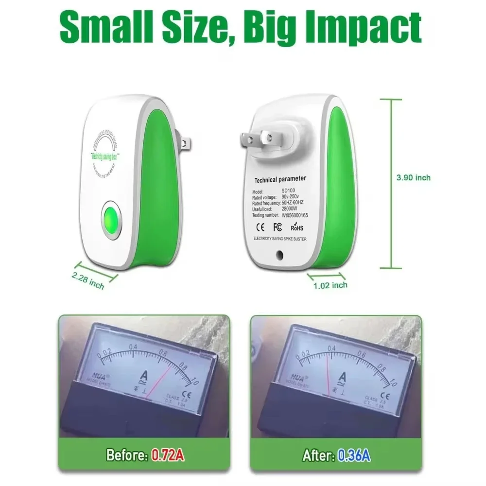 Power Saver US/EU Adapter Intelligent Power Factor Saving Device Cost Reducing Home Office