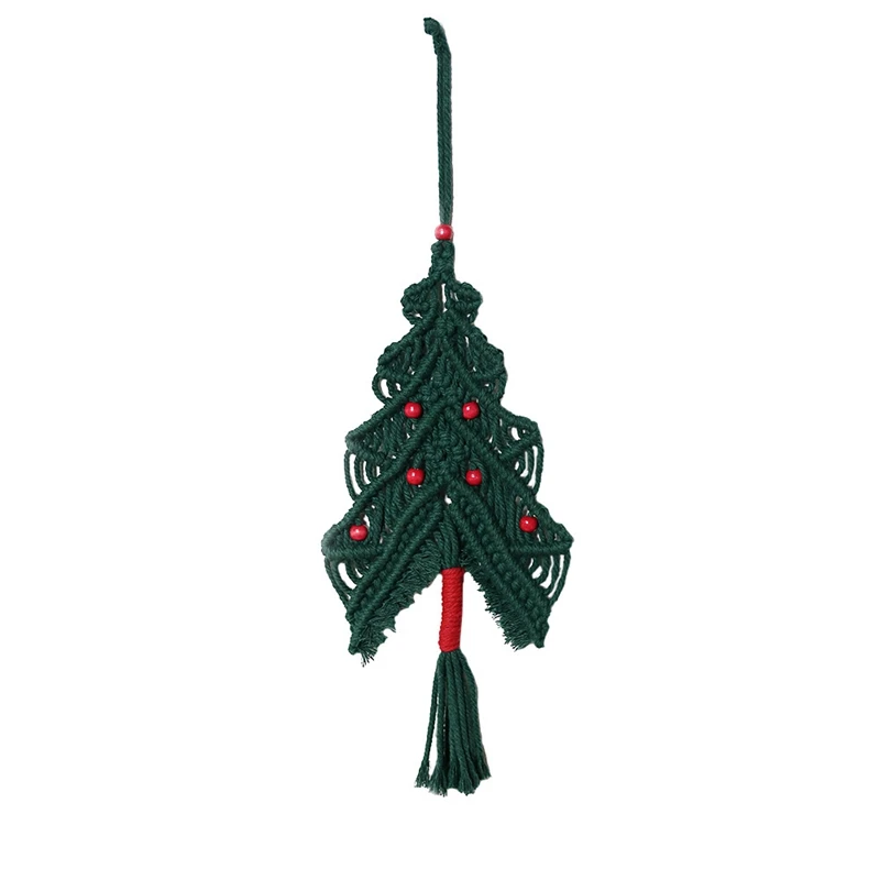 Macrame Christmas Tree Wall Hanging Tapestry Handwoven Boho Decoration Bohemian Decor For Living Room Kids Baby Gift