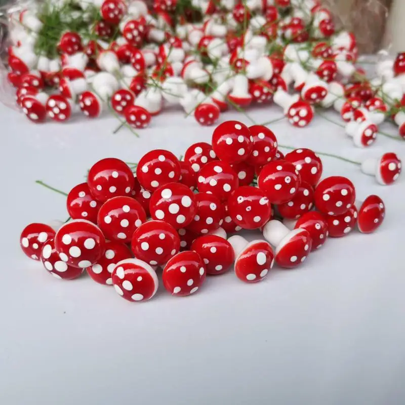 Miniature Red Mushroom DIY Craft Garden Ornament - Artificial Foam Potted Plant for Micro Landscape & Bonsai Decor