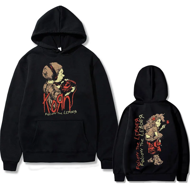 

Rock Band Korn Follow The Leader Walkman Graphic Hoodie Men Classic Vintage Gothic Sweatshirt Male Oversized Hoodies Pullovers