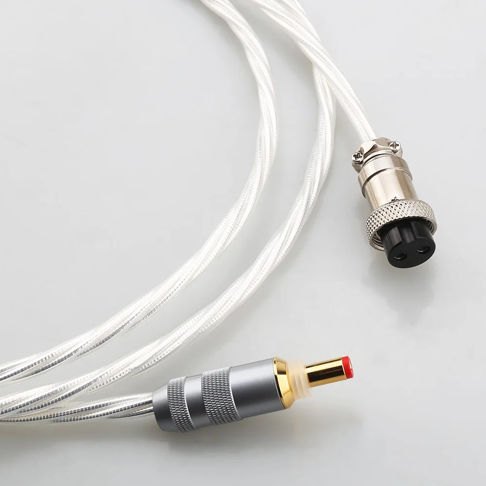 고순도 7N OCC 은도금 DC 전원 케이블 GX12 GX16 2핀 - DC5.5x2.1/2.5mm 코드(리니어 전원 공급 장치용)