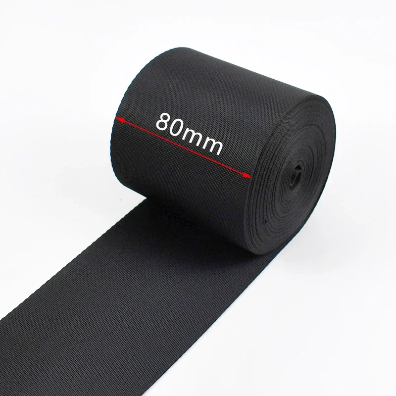 Durable Black Nylon Webbing Tape - 5M Roll, 0.7mm Thickness for DIY Sewing & Craft Projects