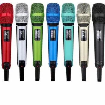 싱글 리시버 더블 핸드헬드 마이크, 여러 가지 색상 하이 퀄리티, SKM9000 UHF 전문 무선 마이크, 금속 마이크