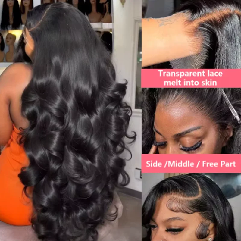 250 Density Body Wave 13x4 Lace Front Wigs Brazilian 5x5 Glueless Closure Wig Black 13x6 Hd Transparent Frontal Human Hair Wig 2