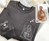 Custom Dad Embroidered Portrait from Photo Sweatshirt, Personalized Dad Portrait Hoodie, Gift for Dad, Father's Day Gifts 1