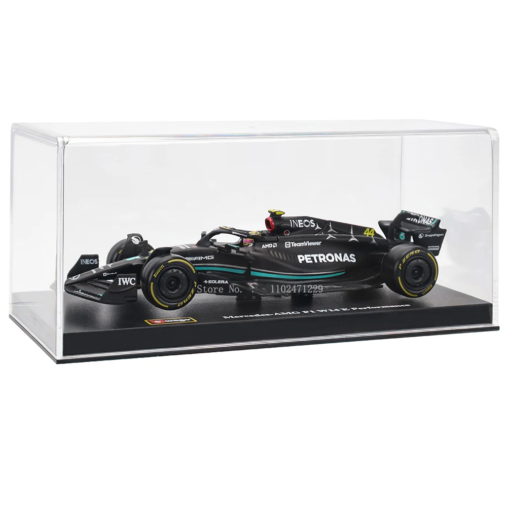 Bburago 1:43 Mercedes-Amg Team 2023 C43 W14 44 # Hamilton 63 # Russell Legering Auto Model Speelgoedserie Collectie Cadeau