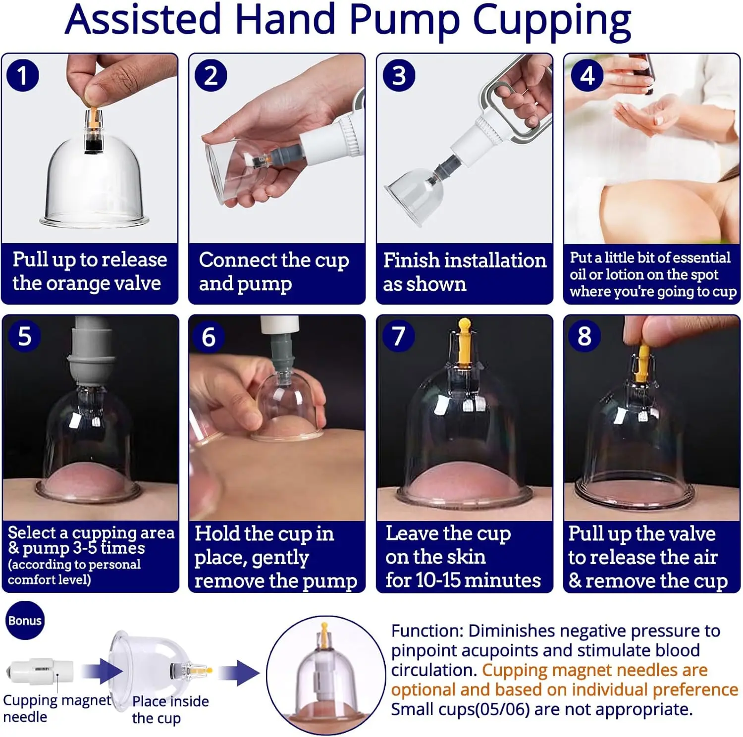 Biomagnetic Chinese Cupping Therapy Set Massage Meridian Therapy Acupuncture Anti Cellulite Suction Cup Body Massage Cans 1 Set