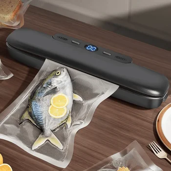 Electric Automatic Food Sealer Packaging Device,Use Kitchen Vacuum Sealing Tool for Meat Fruit Vegetable Long Time Fresh Storage 1