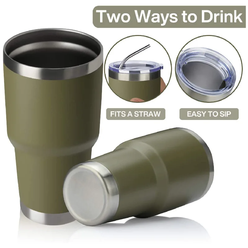 Travel Mug Sip Straw Lid 30 oz Flip Suction Replacement Top Cap