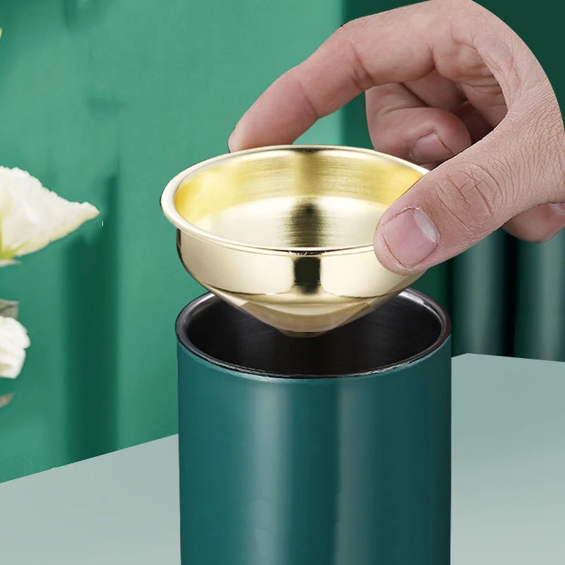Stainless Steel Ashtray With Lid Round Windproof Smokeless Cigar Patio Indoor