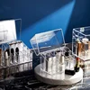 New Trapezoid Plastic Transparent Makeup Display Rack Lipstick Stand Rack Cosmetic Organizer Holder Cosmetic Jewelry Box Holder 5