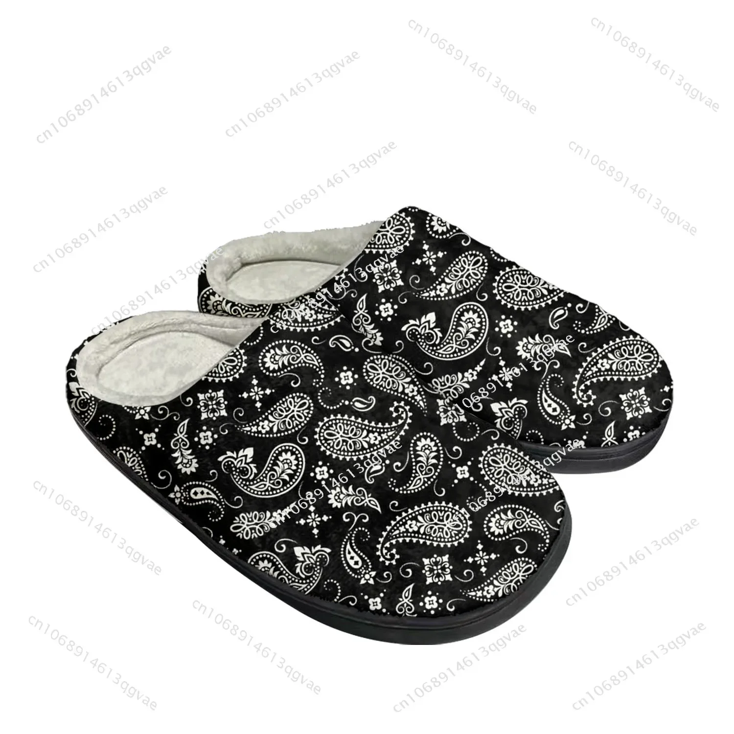 

Paisley Print Gifts Home Cotton Slippers High Quality Mens Womens Plush Bedroom Casual Keep Warm Shoe Customized Thermal Slipper