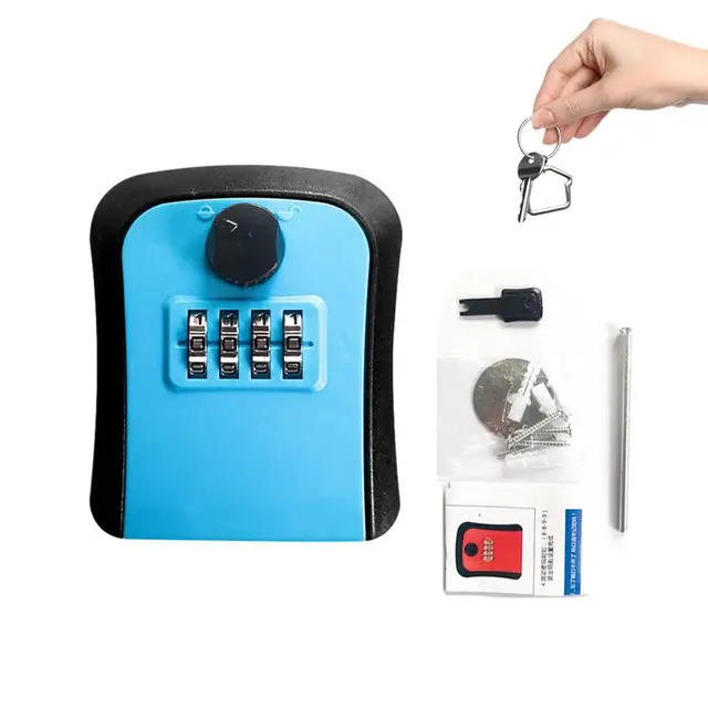 Wall Mounted Key Safe Lockboxs 4 Digit Combination Password Key Lock Box Anti-theft Waterproof Outdoor Knob Safe Key Box 2